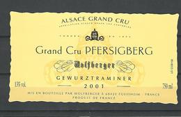 2001 ALSACE VIN   GRAND CRU PFERSIGBERG WOLFBERGER GEWURZTRAMINER  CAVE EGUISHEIM NEUF QUALITÉ - Gewurztraminer