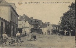 POMPADOUR (19) - Place Du Foirail Et Avenue De Juillac - Ed. Bessot Et Guionie, Brive - Arnac Pompadour