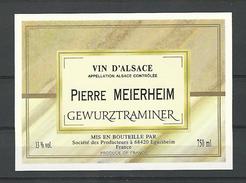 VIN ALSACE  PIERRE MEIERHEIM GEWURZTRAMINER CAVE EGUISHEIM   NEUF QUALITÉ - Gewurztraminer