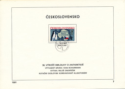 Czechoslovakia / First Day Sheet (1991/07) Bratislava: 30th Anniversary Of The Antarctic Treaty; Painter: Ivan Schurmann - Trattato Antartico