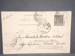 FRANCE - Type Sage Sur Carte Postale Pour L 'Autriche En 1899 - L 6721 - 1877-1920: Semi Modern Period