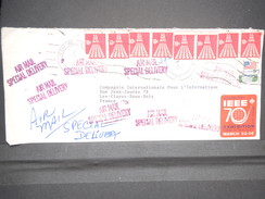 ETATS UNIS - Enveloppe De Moorestown Pour La France En 1970 , Griffe "Air Mail Spécial Délivery " Répétée - L 6725 - Cartas & Documentos