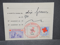 FRANCE - Vignettes Croix Rouge Sur Document En 1970 - L 6733 - Croix Rouge
