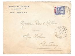 LETTRE DE  SOLIMAN  ...TUNISIE POUR BORDEAUX  FRANCE  1938...  N°182...TBE - Covers & Documents