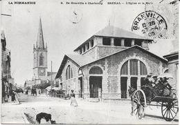 CPM/CPSM - BREHAL (images D Autrefois) L église Et La Halle - Brehal