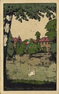 MOERS MÖRS, Partie Am Stadtgraben (1921) Steindruck - Mörs