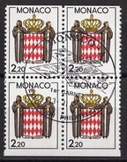 MONACO 1987  BLOC DE 4 TP N°1613 OBLITERES / LOT86 - Oblitérés