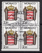 MONACO 1987  BLOC DE 4 TP N°1613 OBLITERES / LOT86 - Gebraucht