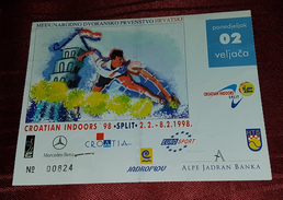 CROATIAN INDOORS 1998. SPLIT, GORAN IVANISEVIC, ORIGINAL RARE TICKET - Apparel, Souvenirs & Other