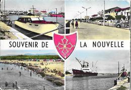 Souvenir Port La Nouvelle (Aude) - Multivues: La Plage Et Le Port - Edition Morina - Souvenir De...