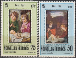 Nouvelles Hebrides 1971 Michel 313 - 314 Neuf ** Cote (2005) 1.90 Euro Noël Tableaux - Nuovi