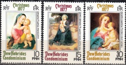 Nouvelles Hebrides 1977 Michel 499 - 501 Neuf ** Cote (2005) 2.00 Euro Noël Tableaux - Unused Stamps
