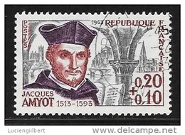 N° 1370   FRANCE  -  OBLITERE -  ECRIVAINJACQUES AMYOT   -  1963 - Usati
