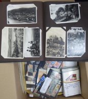 MISCELLANEOUS ACCUMULATION In Large Carton With Stamps On Leaves/stock Cards, Covers And Postcards. Lots Of Material For - Other & Unclassified