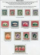 BAHAWALPUR 1948-49 Complete M Or VFU Sets Plus 1933 Receipt Stamp M & 1933-34 Revenue Set M. (68) ST.Cat. £660 - Otros & Sin Clasificación