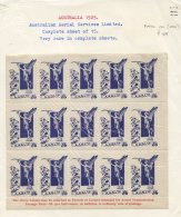 AIR MAIL LABELS (etiquettes) Selection Of Mainly Complete Sheets Incl. Brazil 1927 Sheet Of 20 (2) Of First Brazilian Is - Erinnofilia