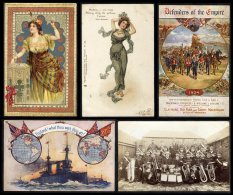 OLD ALBUM Full Of Cards Incl. Many Oilettes With Views Of Malta, Naval Vessels, Tartan Cards (10), Patriotic, Royalty, A - Unclassified