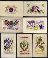 WWI ALBUM Of Embroidered Silks 55+, Old Album Of 80+ Cards Mainly Topographical Views Incl. Yorkshire & N.E England. - Non Classés