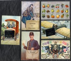 NOVELTY Collection Of Cards Incl. Embossed, 3D, Panel Greetings, Leather, Tin Postmen/Royal Mail Bag, Sachet Postcards E - Ohne Zuordnung