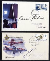DOUGLAS BADER & FRANCIS CHICHESTER Signatures On Two Illustrated Covers. - Sonstige & Ohne Zuordnung