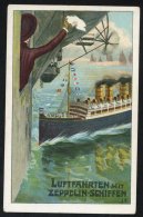 1914 July 29th LZ13 'Hansa' Unused PPC Depicting The Hansa & Ship Below, Reverse Bears Oval Hansa D/stamp, Cancelled - Autres & Non Classés