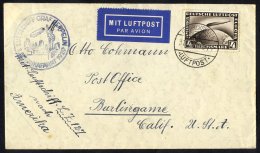 1929 North America Flight Covers (2) Each Franked 4m Zeppelin (SG.445), Both Tied Friedrichshafen C.d.s, Other Machine T - Altri & Non Classificati