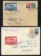 1930 Sept 10th Russian Flight 3k Stationery Card Uprated With 7k Workers & 40k Zeppelin Adhesive, Tied By 'Par Avion - Altri & Non Classificati