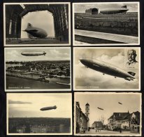 Zeppelin Postcards (12 Diff) German Cards Showing Various Views Of Zeppelins, Also Three Zeppelin Flown Covers Incl. 193 - Autres & Non Classés