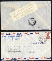 1951 April 30th Air India Crash On Mont Blanc Bombay - London Cover, Reverse Bears Salvaged Label & London C.d.s. (N - Sonstige & Ohne Zuordnung