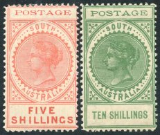 1902-04 Thin 'POSTAGE' 5s & 10s, Fresh M, SG.277/278. (2) Cat. £290 - Other & Unclassified