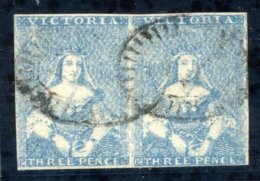 1850-53 3d Blue Pair, [3-4], Clear To Large Margins All Round, Twice Lightly Cancelled By Barred Ovals With Centres Fail - Altri & Non Classificati