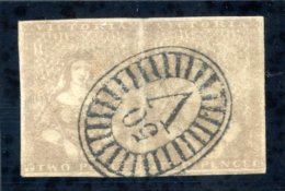 1850-53 1d Brown Horizontal Pair, [17-18], Good To Large Margins, Both Cancelled With Barred Oval '2', Fine. SG.26. - Autres & Non Classés