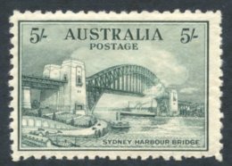 1932 5s Sydney Harbour Bridge M, Odd Short Perf, SG.143. Cat. £425 (1) - Autres & Non Classés