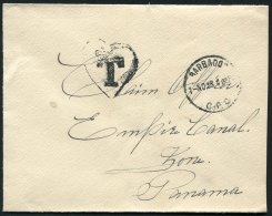 1903 2d Reg Envelope With Added 2d Franking, St. John Parish Cancels, 1913 To Panama, Stampless Cover With H/stamp In HE - Sonstige & Ohne Zuordnung
