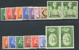 1948 Set Of Nine In Fine M Pairs, SG.16/24, 1950 Set Of Seven In Fine M Pairs (1½a Has Pulled Corner Perf), SG.35 - Autres & Non Classés