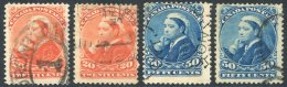 1893 20c Vermilion (2) & 50c Blue (2), Good To FU, SG.113/6. Cat. £220 - Sonstige & Ohne Zuordnung