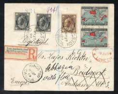 1899 May 27th Envelope Registered From Kingston To Budapest, Bearing 1897-98 ½c (2), 6c & 1898 Christmas 2c ( - Sonstige & Ohne Zuordnung