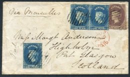 1858 (23 Oct) Envelope To Scotland, Marked 'Via Marseilles,' Bearing 6d Purple-brown (portion Of Adjoining Stamp At Righ - Sonstige & Ohne Zuordnung