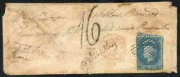 1859 (29 Oct) Double Rate Envelope To France, Marked 'Voie De Suez,' Bearing 1d Blue Showing Portions Of Adjoining Stamp - Sonstige & Ohne Zuordnung