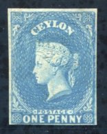 1857-59 1d Blue With Close To Good Margins, Unused Without Gum, Fine. SG.2a, Cat. £1200. - Sonstige & Ohne Zuordnung