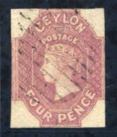 1857-59 4d Dull Rose With Good Margins & Showing Portion Of Adjoining Stamp At Left, Lightly Cancelled & Of Good - Sonstige & Ohne Zuordnung