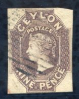 1857-59 9d Purple-brown With Clear To Large Margins, Lightly Cancelled, Fine, SG.8, Cat. £900. - Sonstige & Ohne Zuordnung