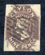 1857-59 9d Purple-brown With Good To Large Margins, Clearly Cancelled, Tiny Thin Spot In Margin At Foot O/w Fine & O - Sonstige & Ohne Zuordnung