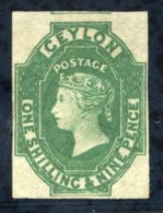 1857-59 1/9d Green With Good To Large Margins Showing Portion Of Adjoining Stamp At Top, Unused Without Gum, Fine, SG.11 - Sonstige & Ohne Zuordnung