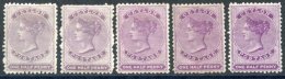 1863-66 ½d, Five Unused Examples In A Range Of Shades, All With Part O.g, One With A Short Perf At Top & Anot - Sonstige & Ohne Zuordnung