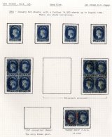 1863-66 1d Deep Blue, Unused (5) - One With Wmk Reversed & One Without Gum, And Used Blocks Of Four (2) - One With W - Autres & Non Classés