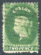 1863-66 2d Yellowish-green With Wmk Reversed, Lightly Cancelled, The Usual Perforation Irregularities O/w Fine. Rare. SG - Autres & Non Classés
