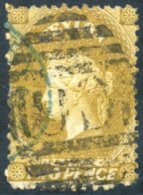 1863-66 2d Ochre With Wmk Inverted, Cancelled By Barred Oval 'C6' And With Part Blue Firm's H/stamp, A Few Short Perfs O - Sonstige & Ohne Zuordnung