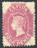 1863-66 4d Rose-carmine, Unused With Part O.g, A Few Short Perfs At Top O/w Fine, SG.52, Cat. £900. - Sonstige & Ohne Zuordnung