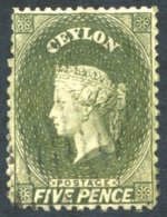 1863-66 5d Grey-olive, Lightly Cancelled By Oval Of Bars, Fine, SG.54, Cat. £425. - Autres & Non Classés